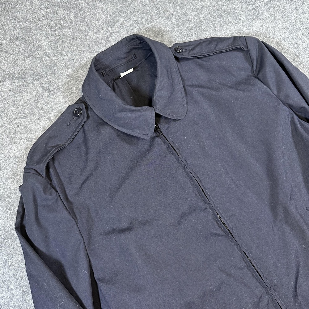Vintage Military Jacket Mens 40R Blue Poplin Lightweight Full Zip Epaulettes 80s